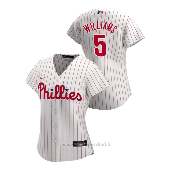 Maglia Baseball Donna Philadelphia Phillies Nick Williams 2020 Replica Primera Bianco